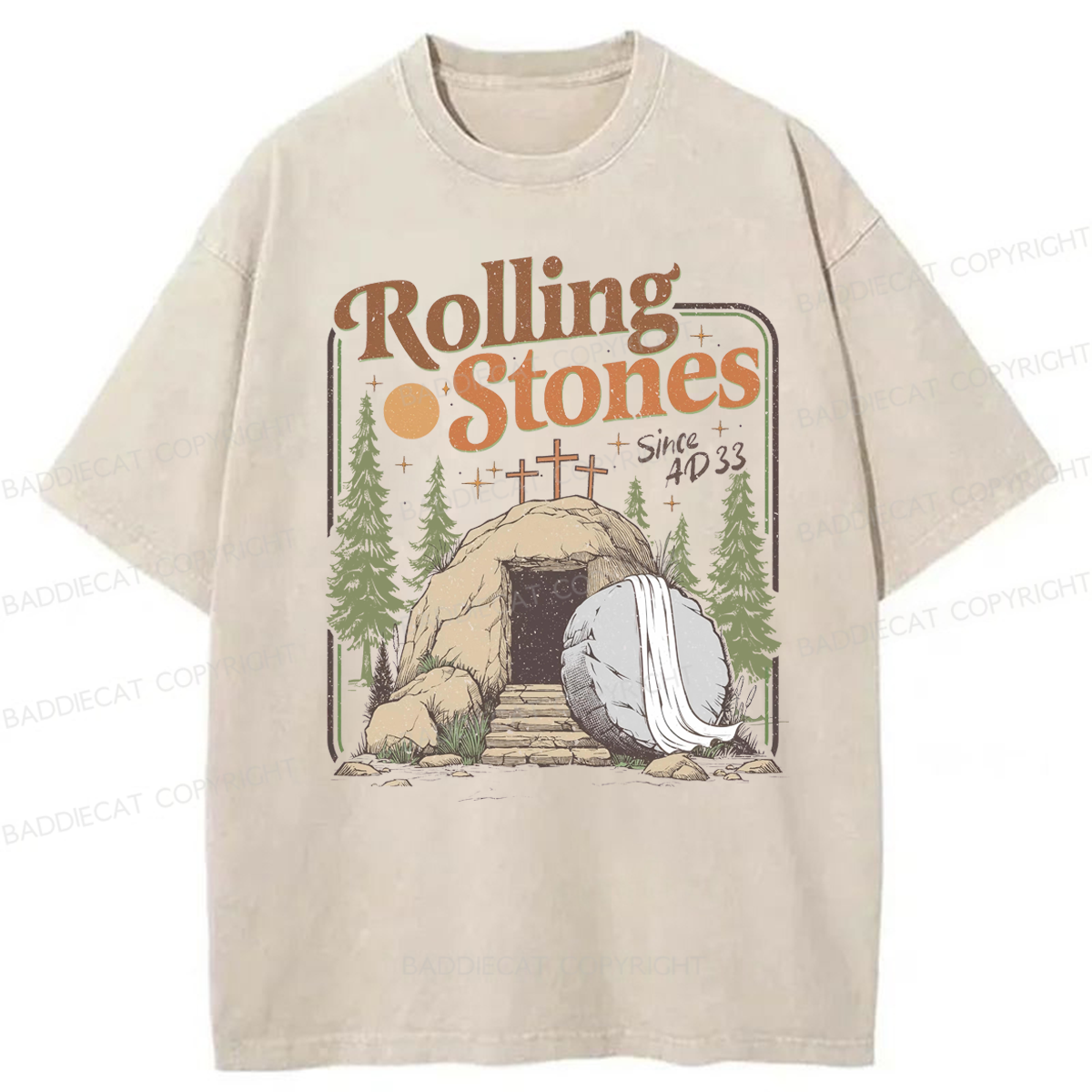 Baddiecat Rolling Christian Washed T-shirt