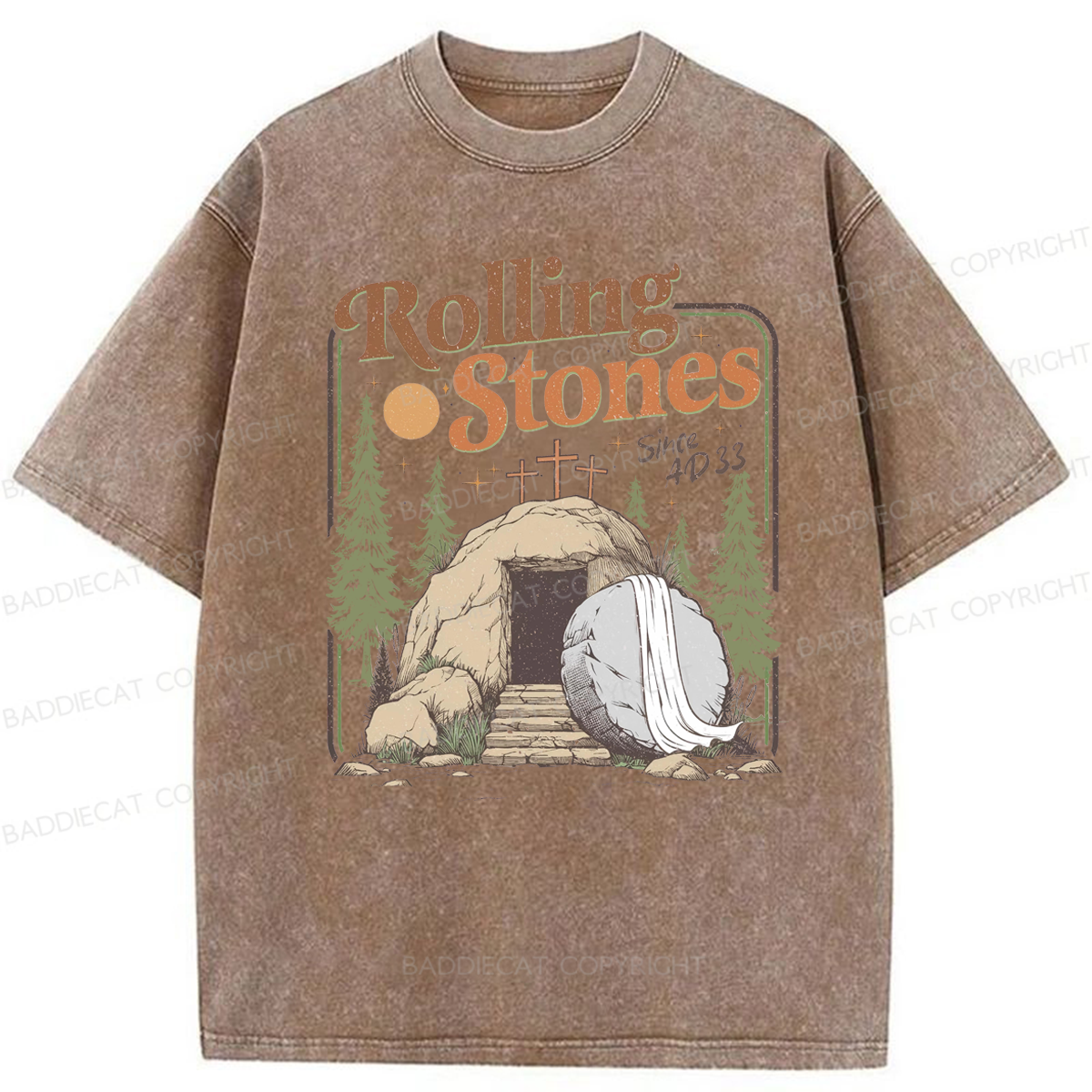 Baddiecat Rolling Christian Washed T-shirt