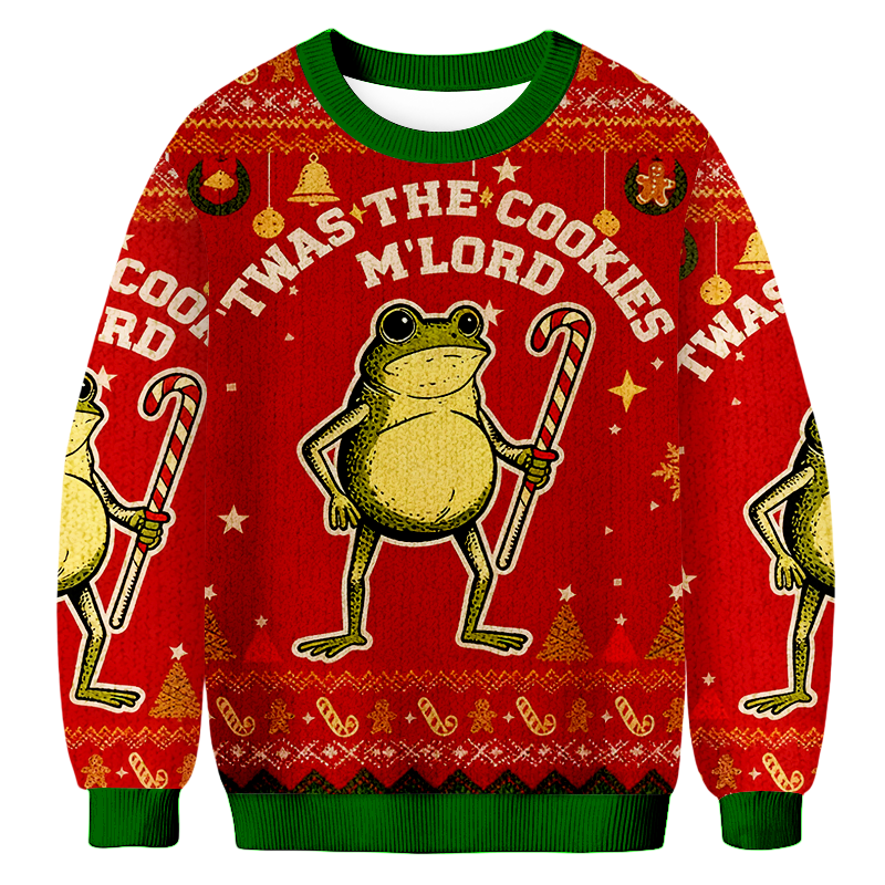 Baddiecat Twas The Cookies M'lord Christmas Ugly Sweatshirt