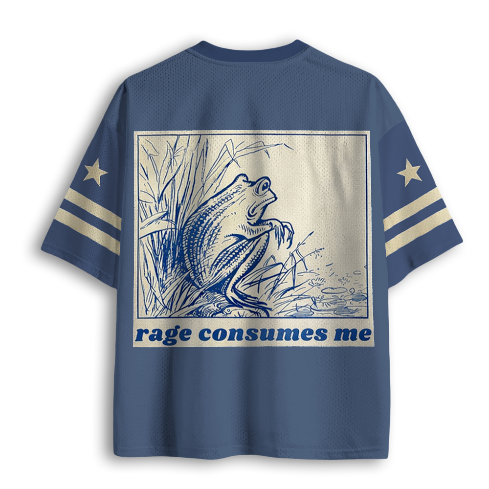 Baddiecat Funny Frog Rage Consumes Me Mesh Jersey