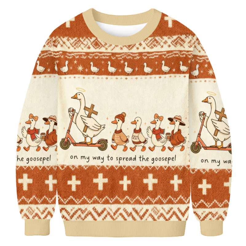 Baddiecat Funny Goose Spread The Gospel Ugly Sweatshirt