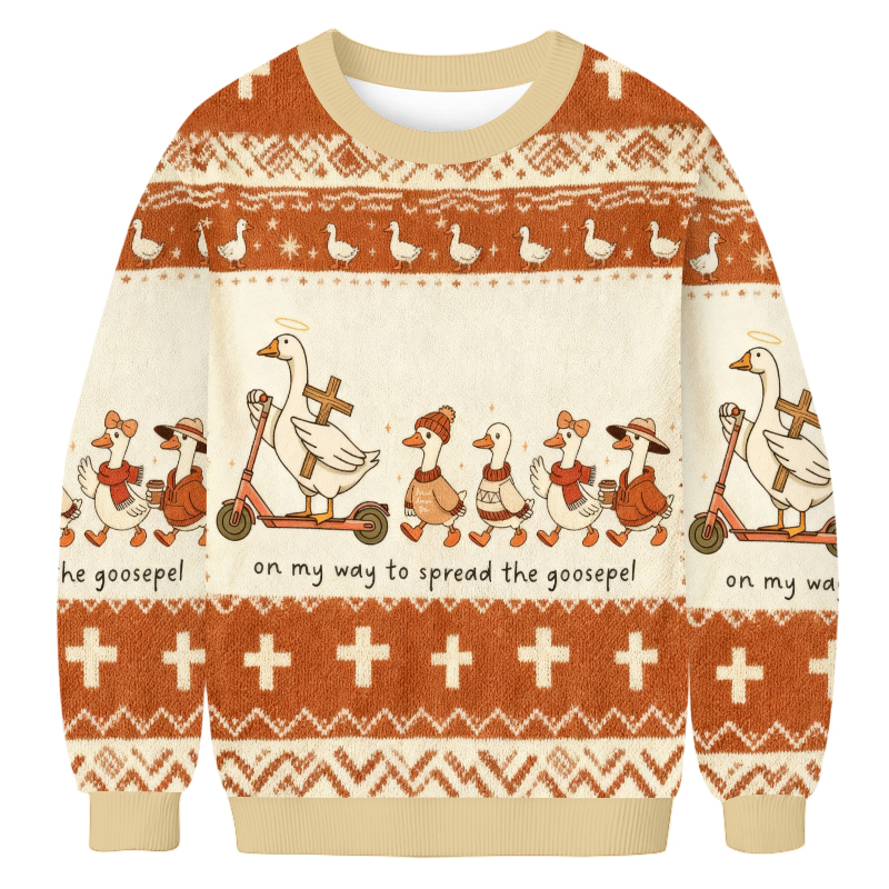Baddiecat Funny Goose Spread The Gospel Ugly Sweatshirt