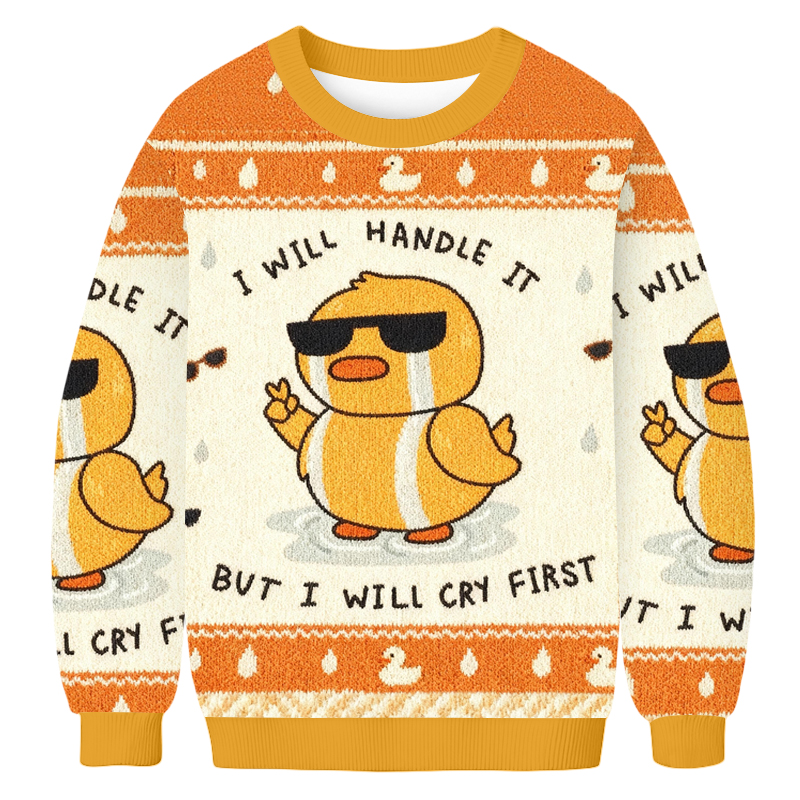 Baddiecat I Will Handle It Christmas Ugly Sweatshirt