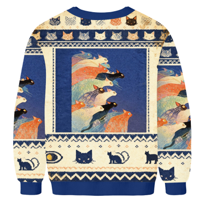 Baddiecat Japanese Colorful Cats Ugly Sweatshirt
