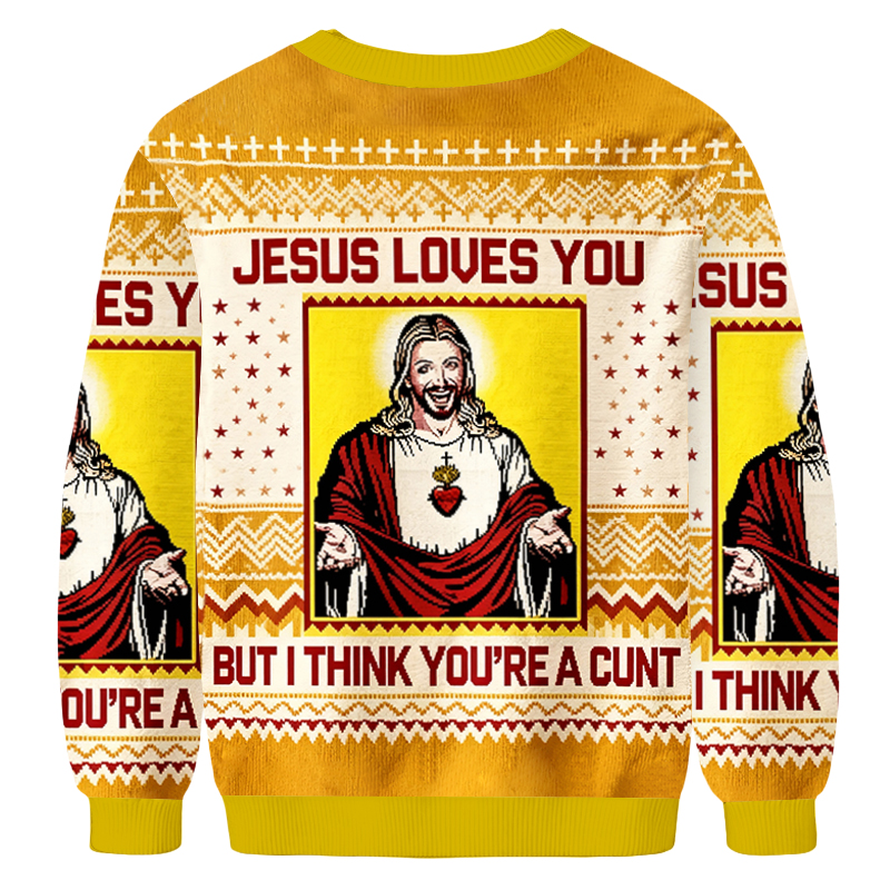 Baddiecat Jesus Loves You But I Think You're a Funny Offensive Ugly Sweatshirt