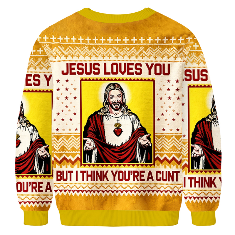 Baddiecat Jesus Loves You But I Think You're a Funny Offensive Ugly Sweatshirt