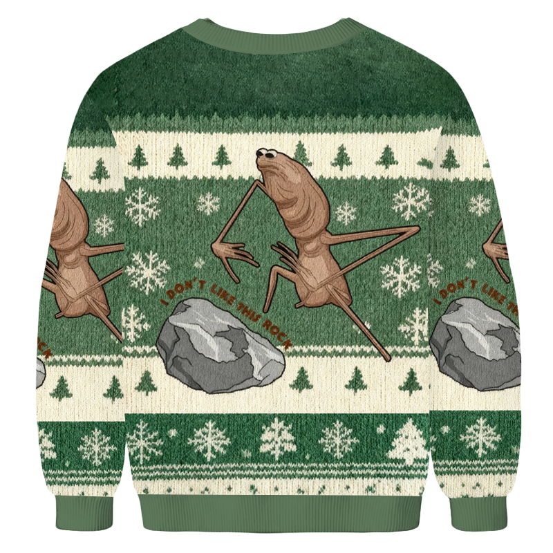 Baddiecat Marcus The Worm I Don't Like This Rock Christmas Ugly Sweatshirt