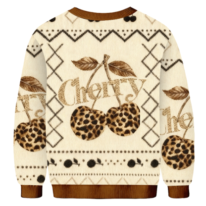 Baddiecat Cherry Christmas Ugly Sweatshirt