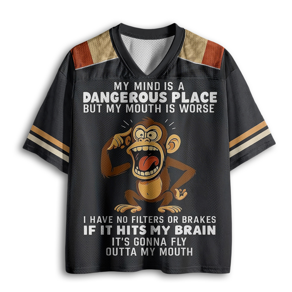 Baddiecat My Mind Is A Dangerous Place But My Mouth Is Worse Mesh Jersey