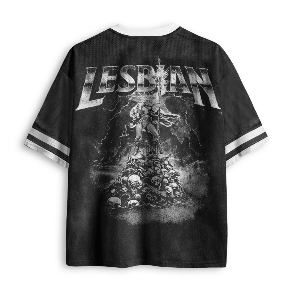 Baddiecat Lesbian Warrior Dark Fantasy Mesh Jersey
