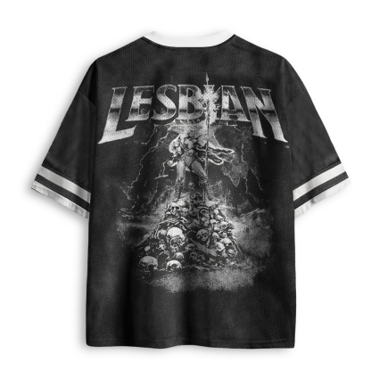 Baddiecat Lesbian Warrior Dark Fantasy Mesh Jersey
