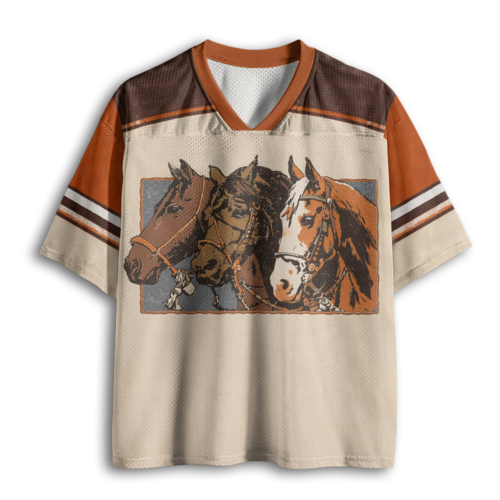 Baddiecat Vintage Western Horse Mesh Jersey