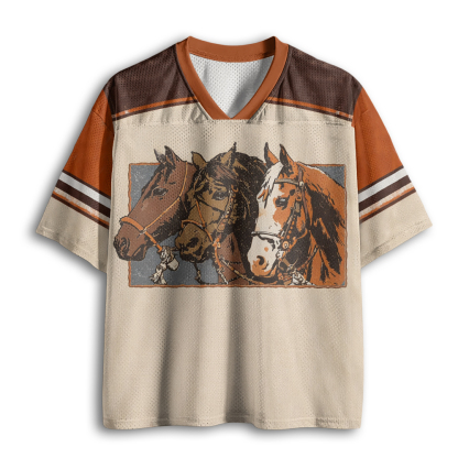 Baddiecat Vintage Western Horse Mesh Jersey