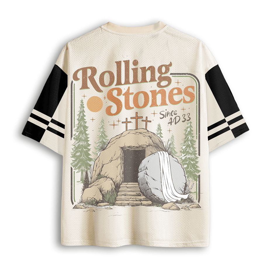 Baddiecat Christian Easter Rolling Stones Mesh Jersey