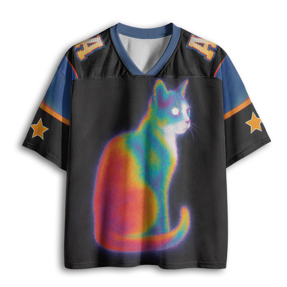 Baddiecat Colorful Cat Mesh Jersey