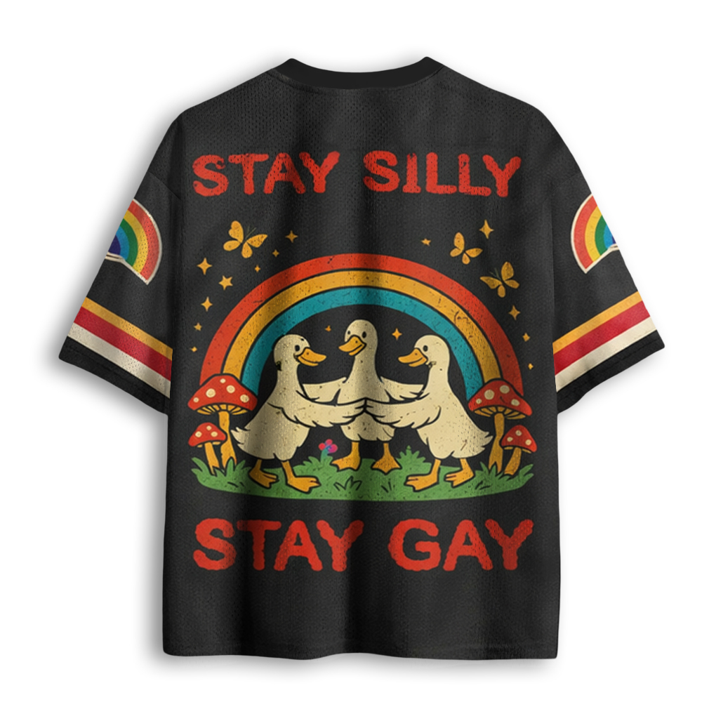Baddiecat Stay Silly Stay Gay Mesh Jersey