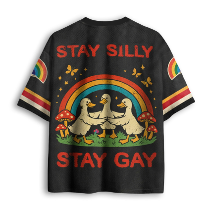 Baddiecat Stay Silly Stay Gay Mesh Jersey