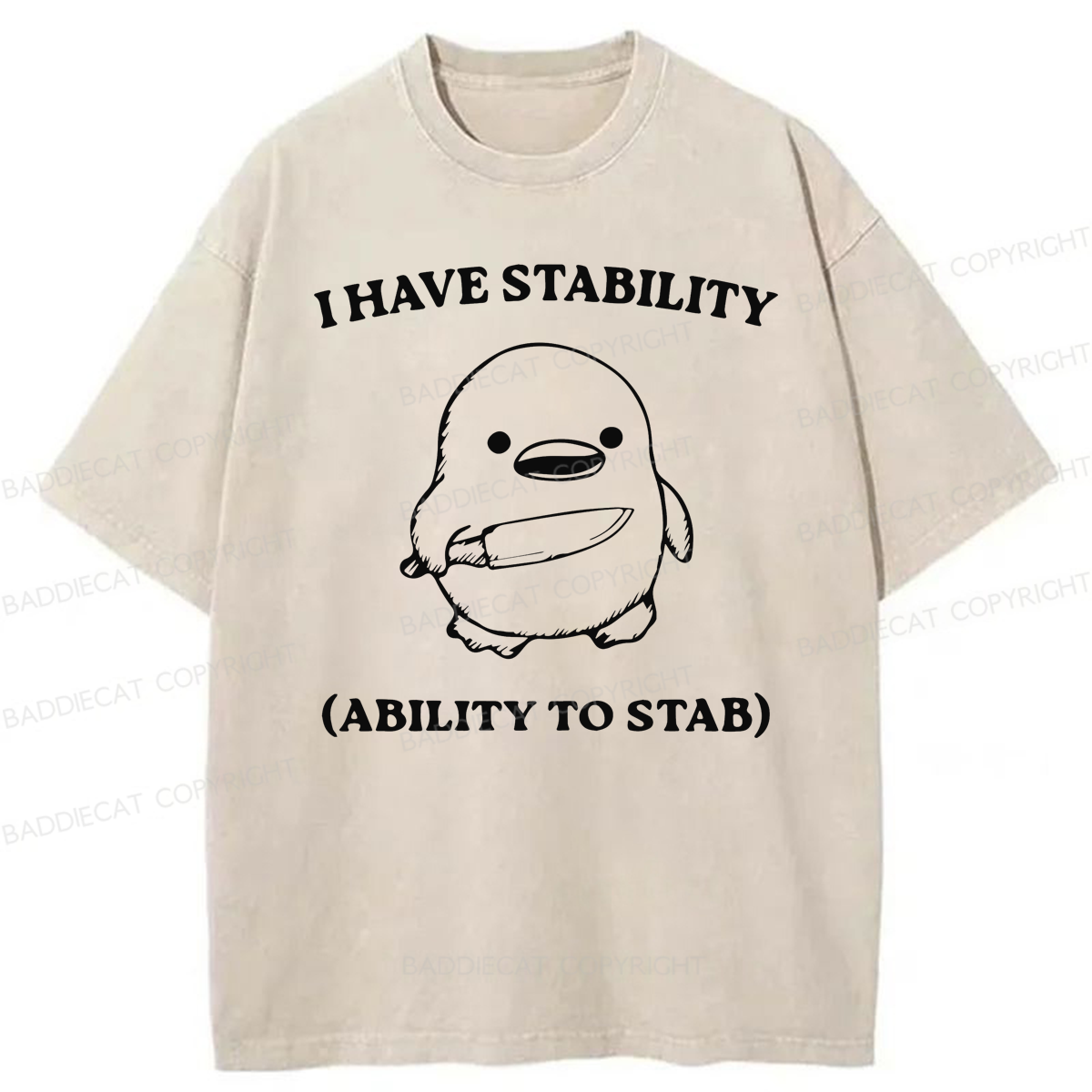 Baddiecat I Have Stability (Ability To Stab) Washed T-shirt