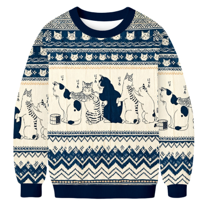 Baddiecat Japanese Bathing Cat Ugly Sweatshirt