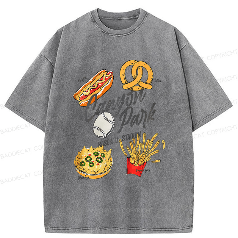 Baddiecat Stadium Snacks Washed T-shirt