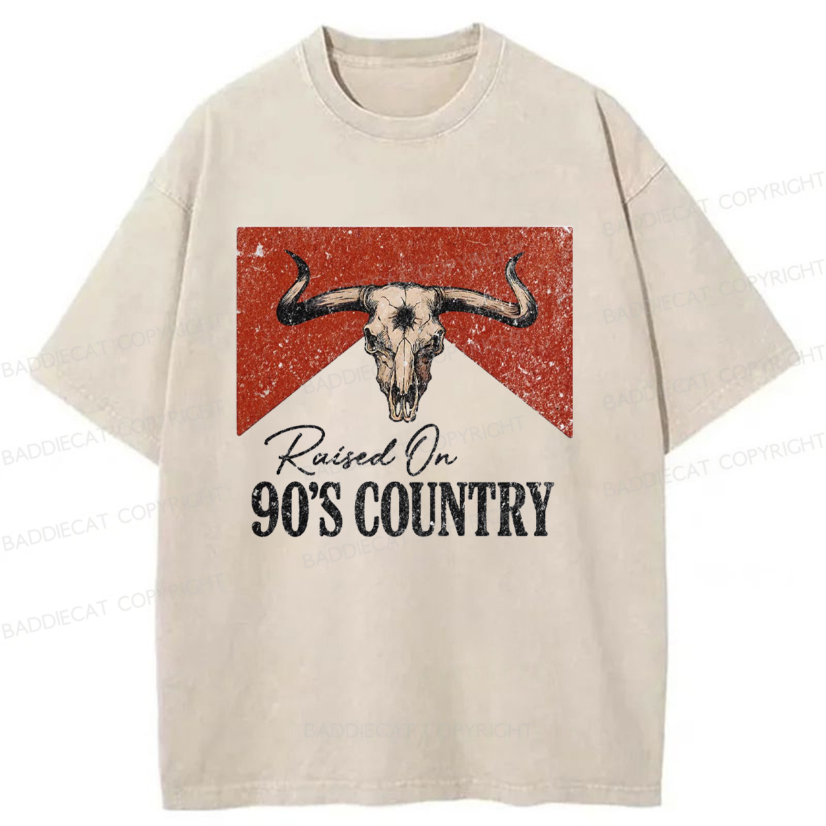 Baddiecat Raised On 90's Country Washed T-shirt