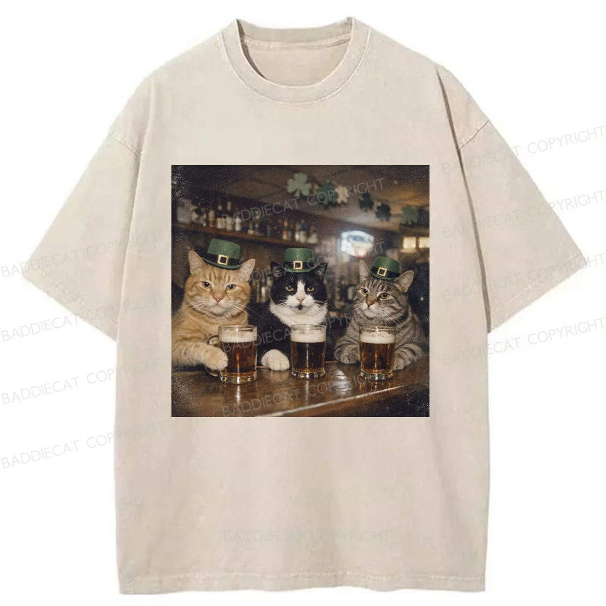 Baddiecat Cat Tavern Washed T-shirt