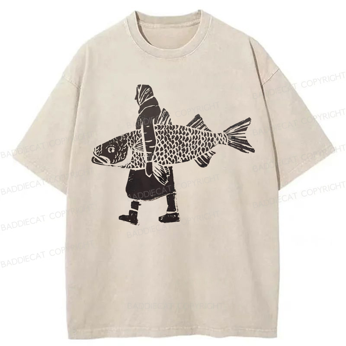 Baddiecat Big Fish Washed T-shirt