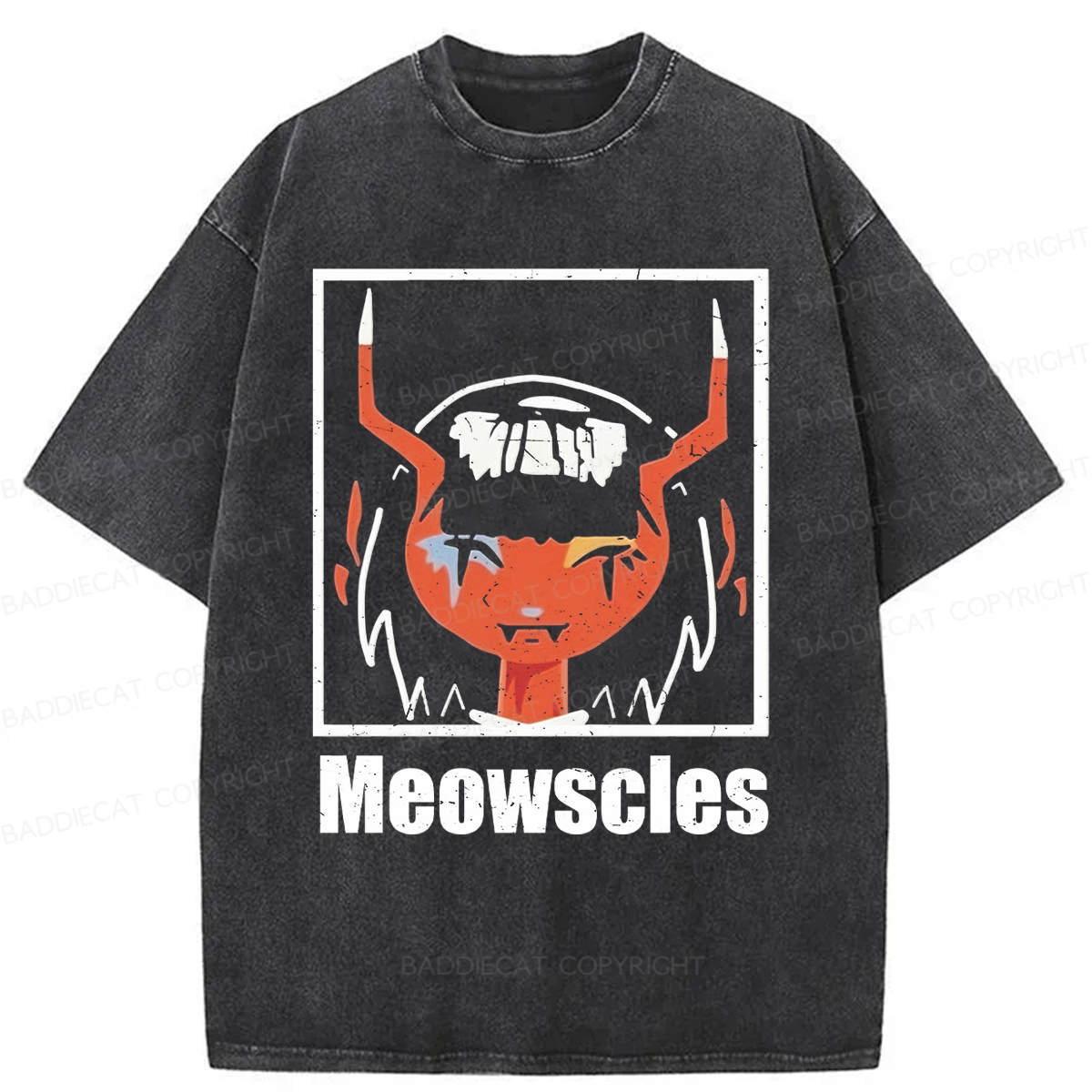 Baddiecat Meowskulls Washed T-shirt