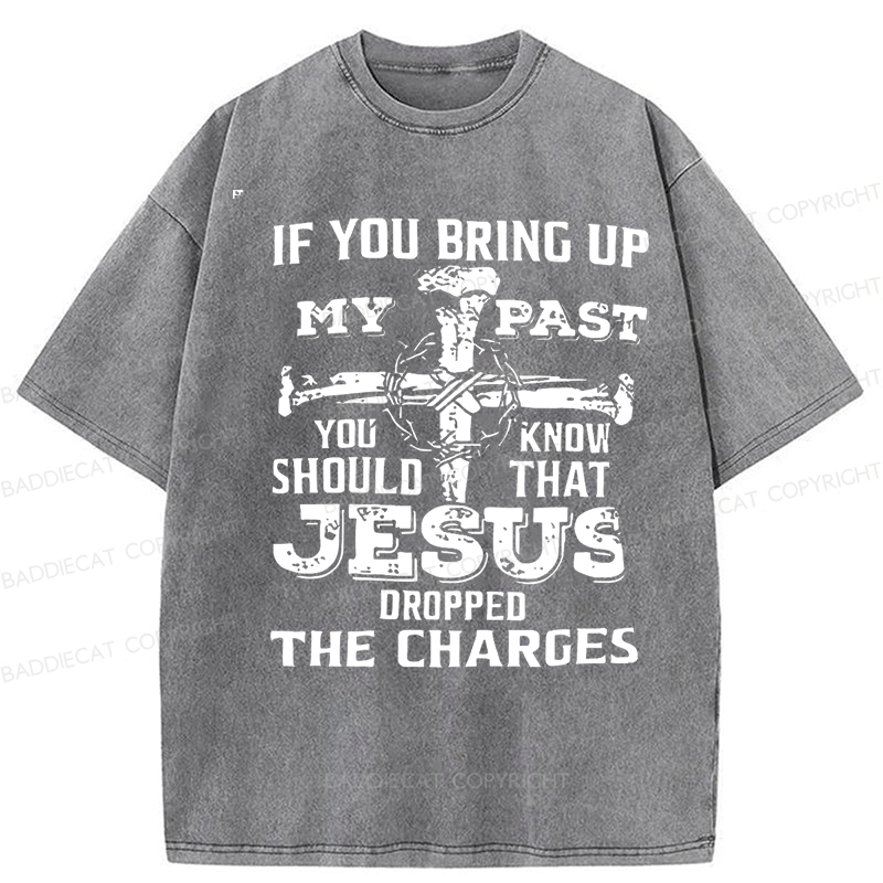 Baddiecat Jesus Faith Washed T-shirt