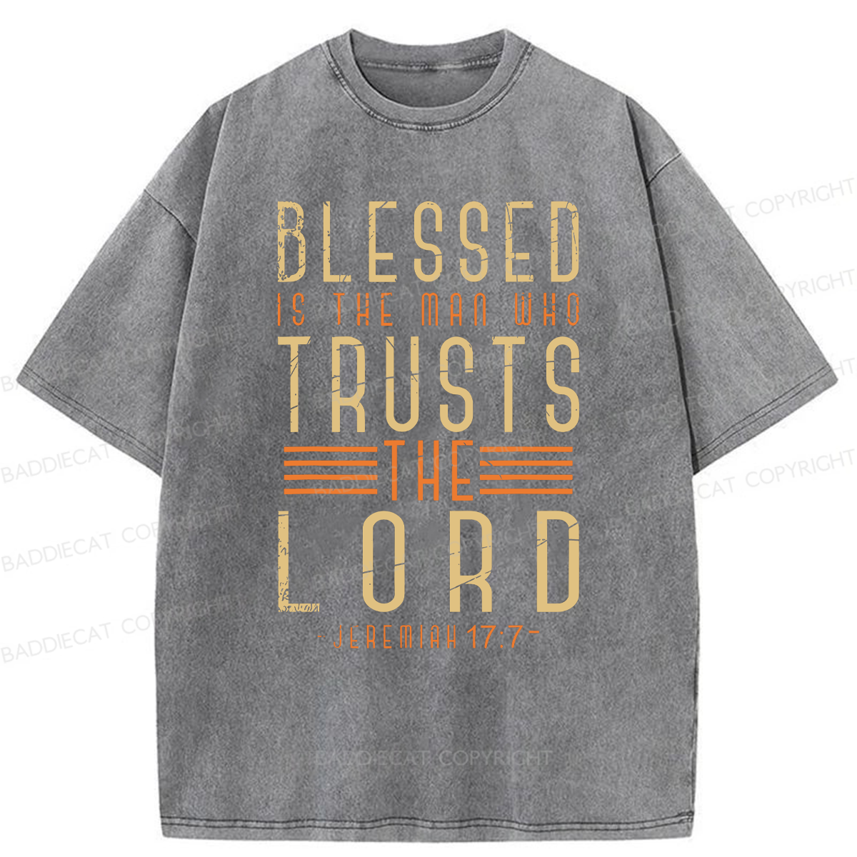 Baddiecat Blessed Christian Faith Washed T-shirt