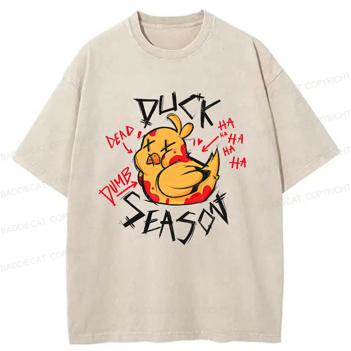 Baddiecat Duck Season Washed T-shirt