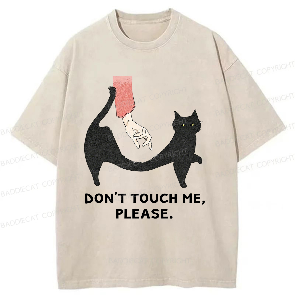 Baddiecat Do Not Touch Me Washed T-shirt