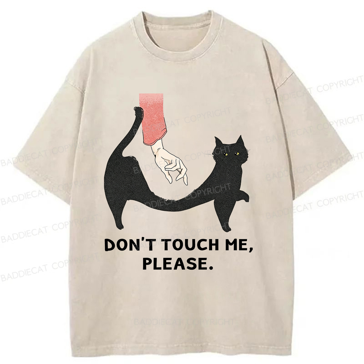 Baddiecat Do Not Touch Me Washed T-shirt