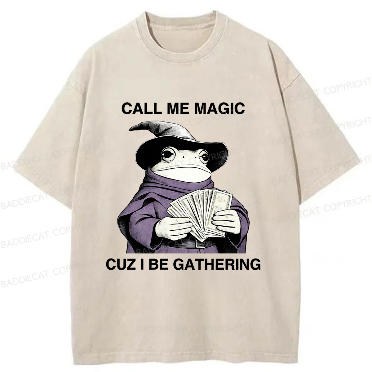 Baddiecat Magic Frog Washed T-shirt