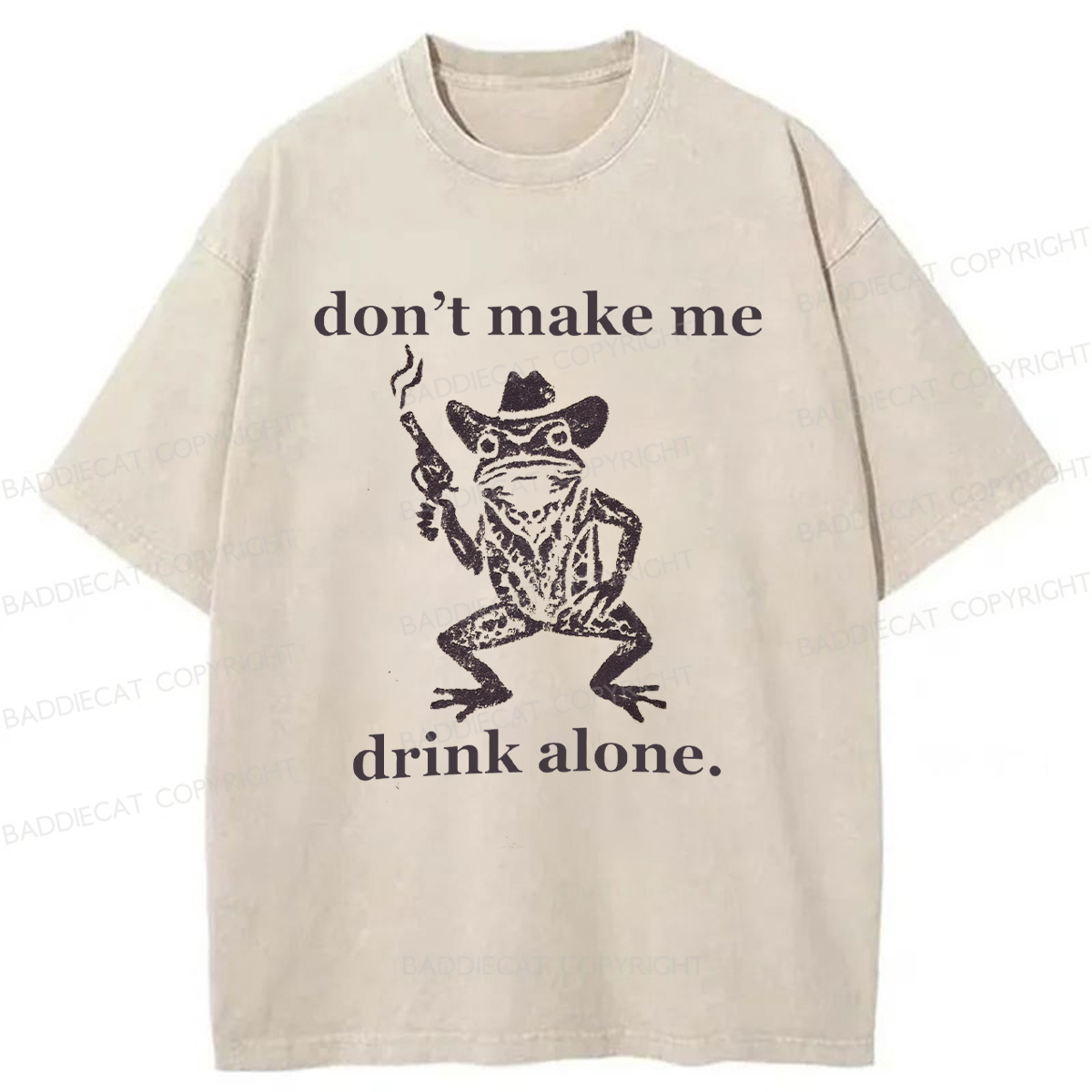 Baddiecat Angry Frog Washed T-shirt