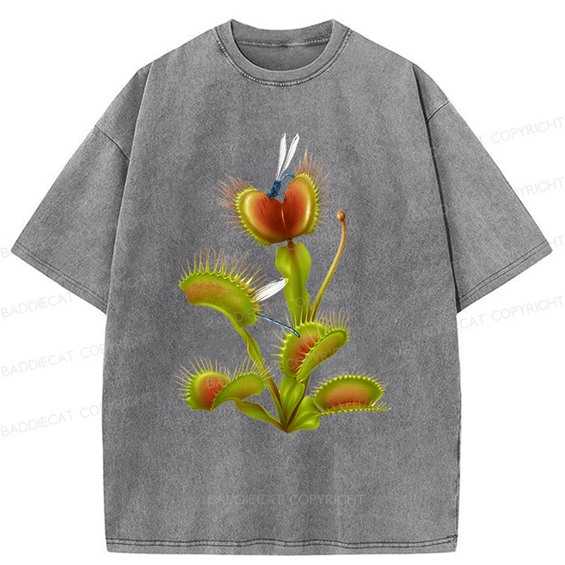 Baddiecat Venus Flytrap Washed T-shirt