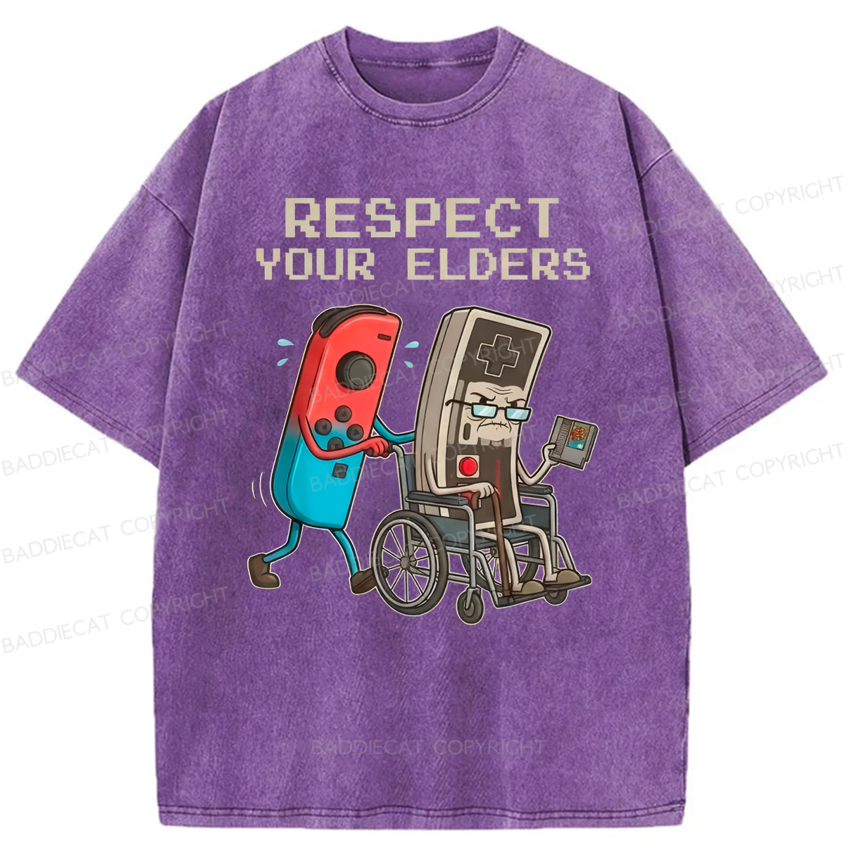 Baddiecat Respect Your Elders Washed T-shirt
