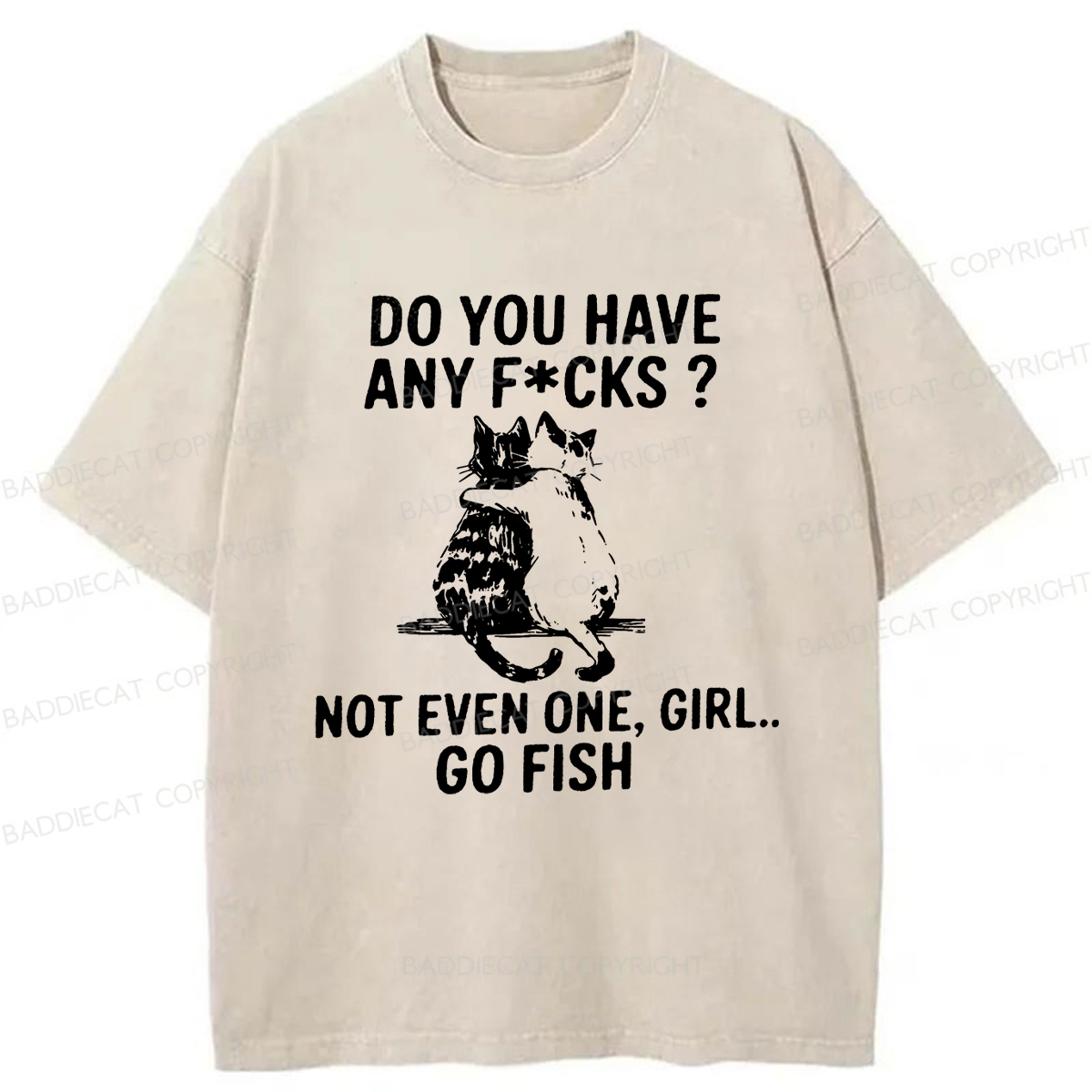 Baddiecat Disappointed Cat Washed T-shirt