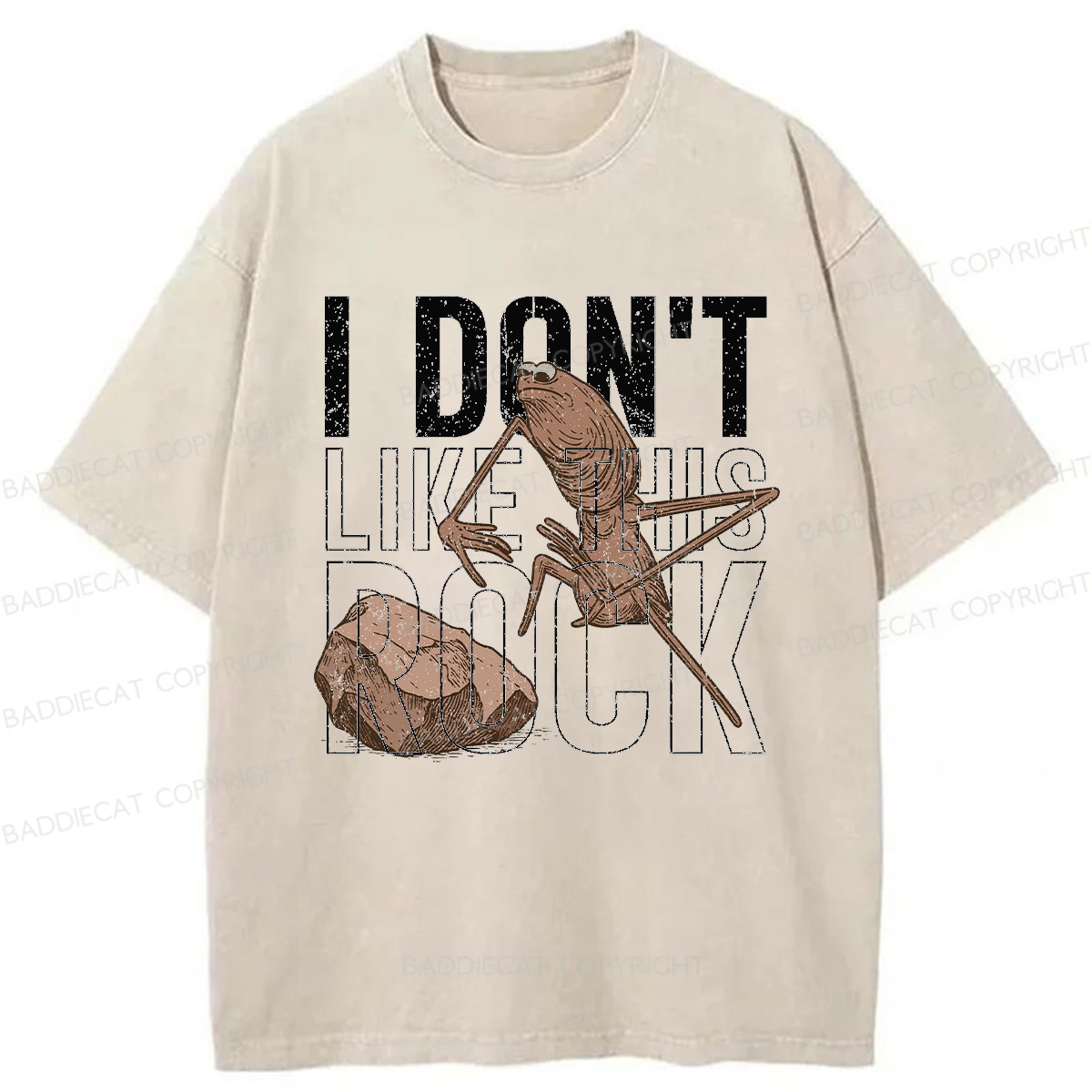 Baddiecat I Don't Like This Rock Washed T-shirt