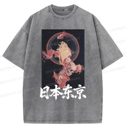 Baddiecat Japanese-style Tokyo Washed T-shirt
