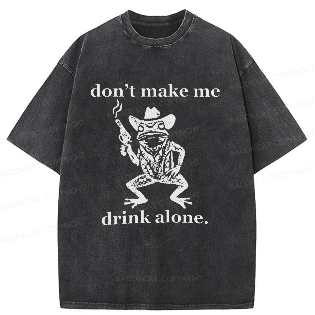 Baddiecat Angry Frog Washed T-shirt