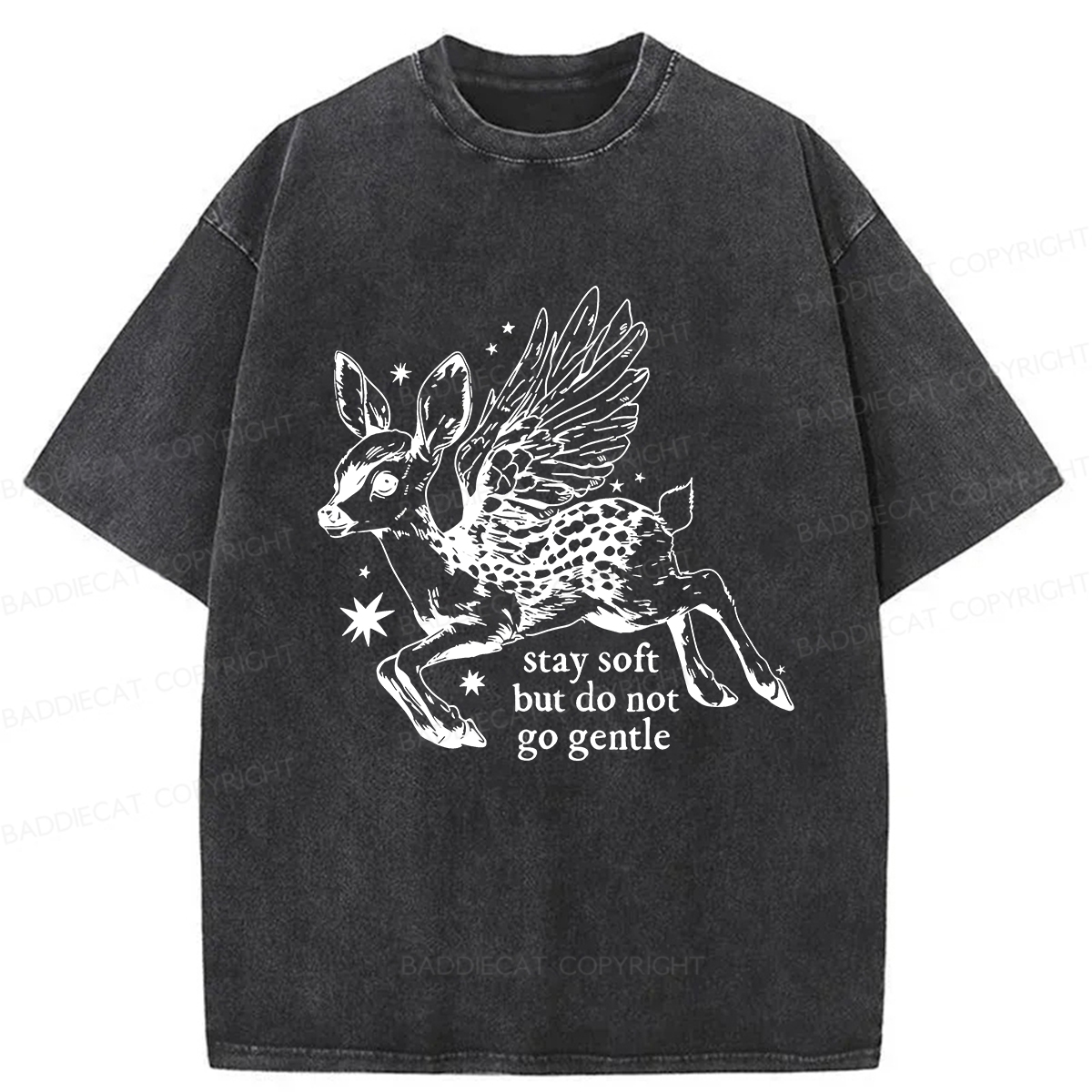 Baddiecat Resisting The Fawn Washed T-shirt