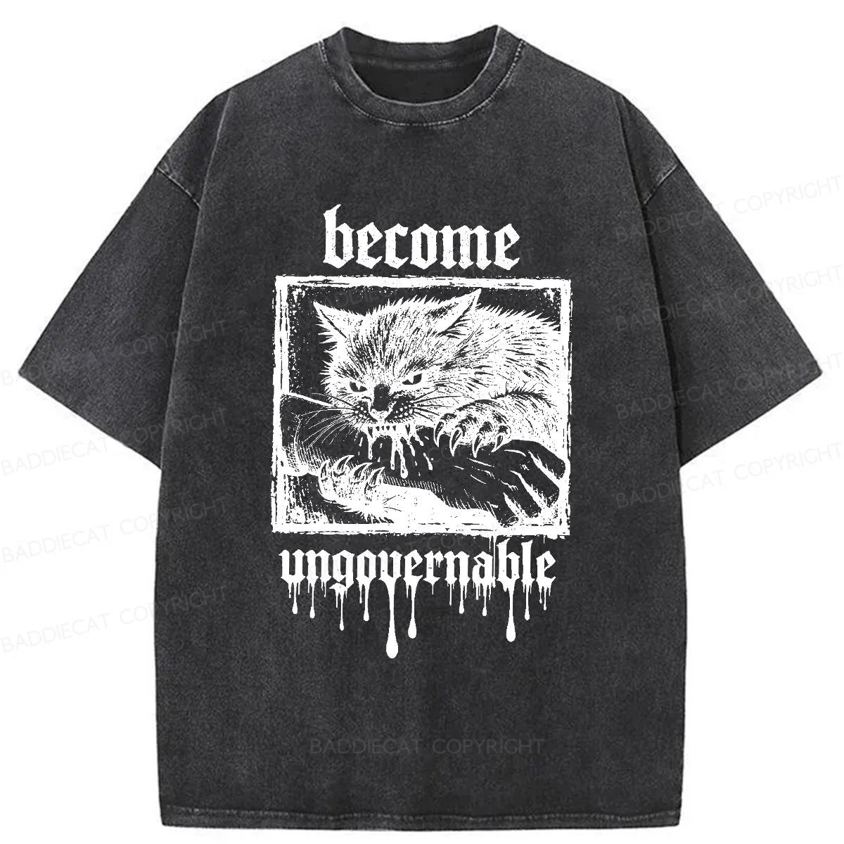 Baddiecat Become Ungovernable Washed T-shirt