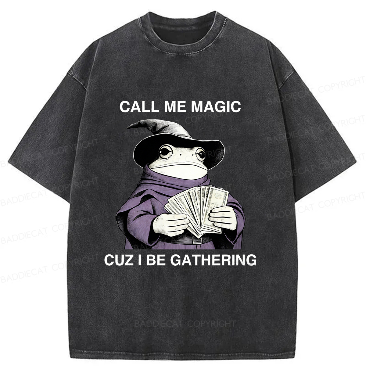 Baddiecat Magic Frog Washed T-shirt