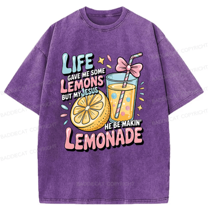 Baddiecat Jesus Lemonade Washed T-shirt