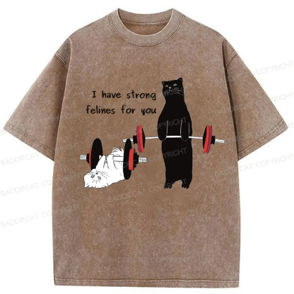 Baddiecat Powerful Cat Washed T-shirt