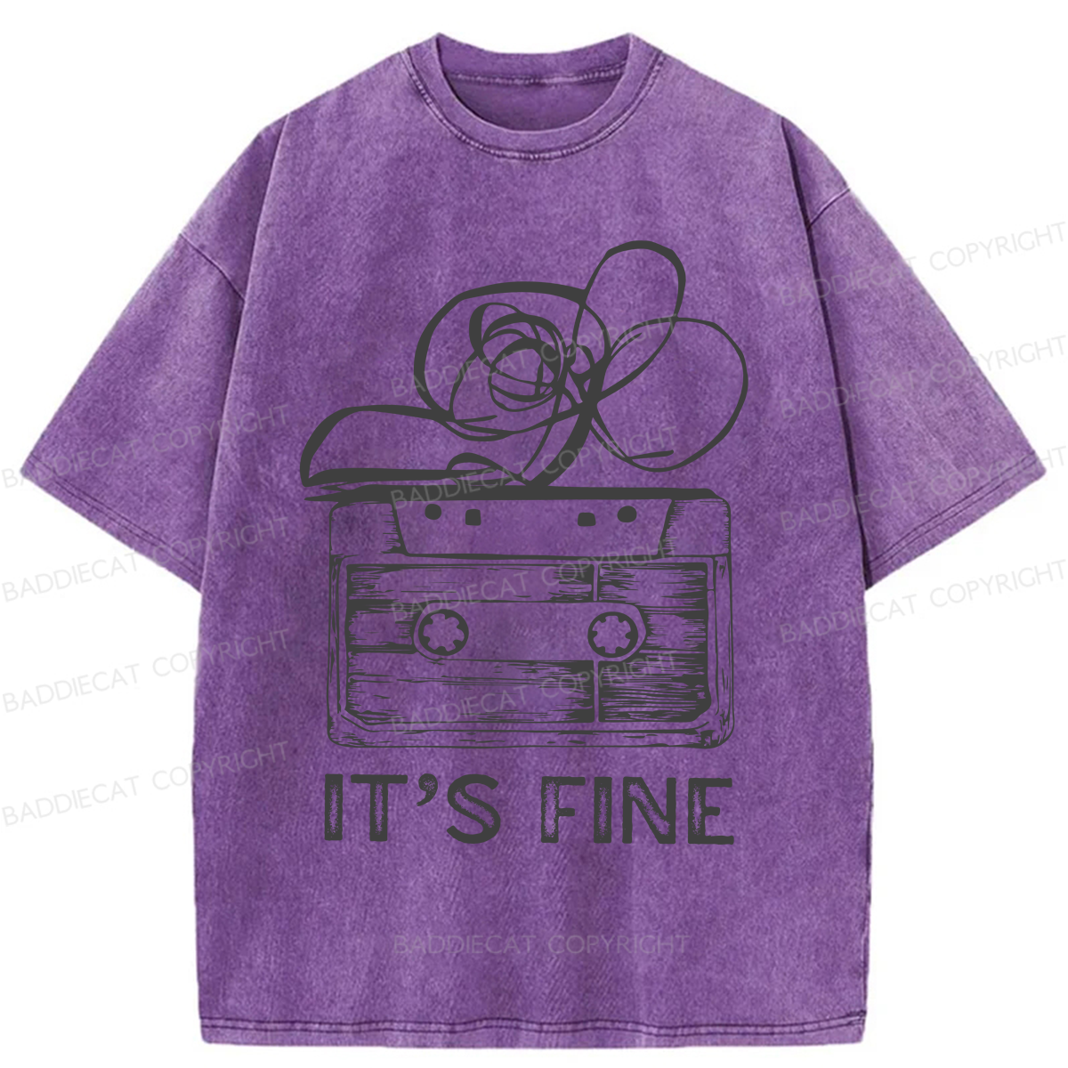 Baddiecat Cassette Tape It’s Fine Washed T-shirt