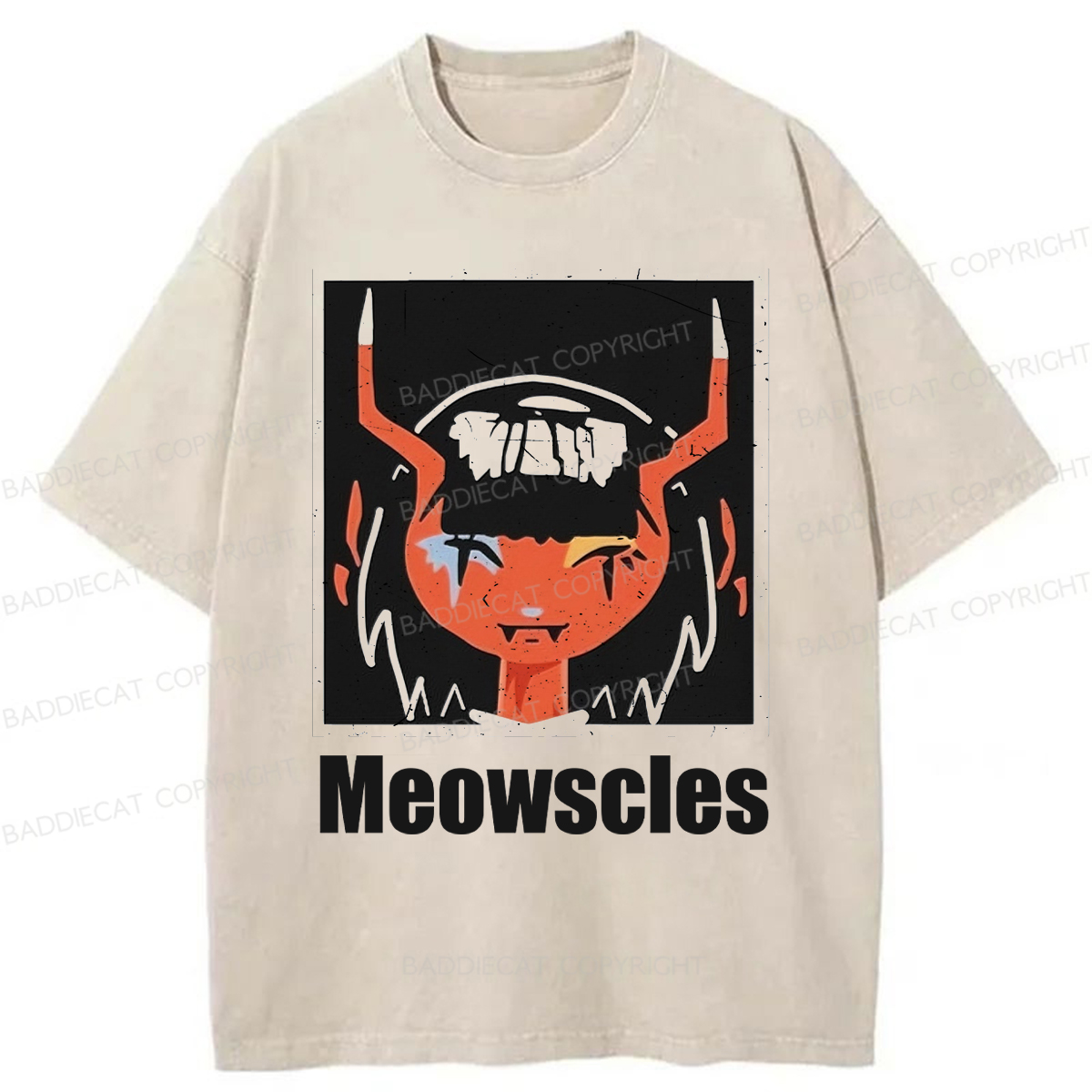 Baddiecat Meowskulls Washed T-shirt