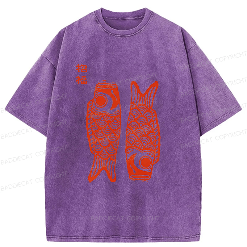 Baddiecat Japanese Carp Washed T-shirt