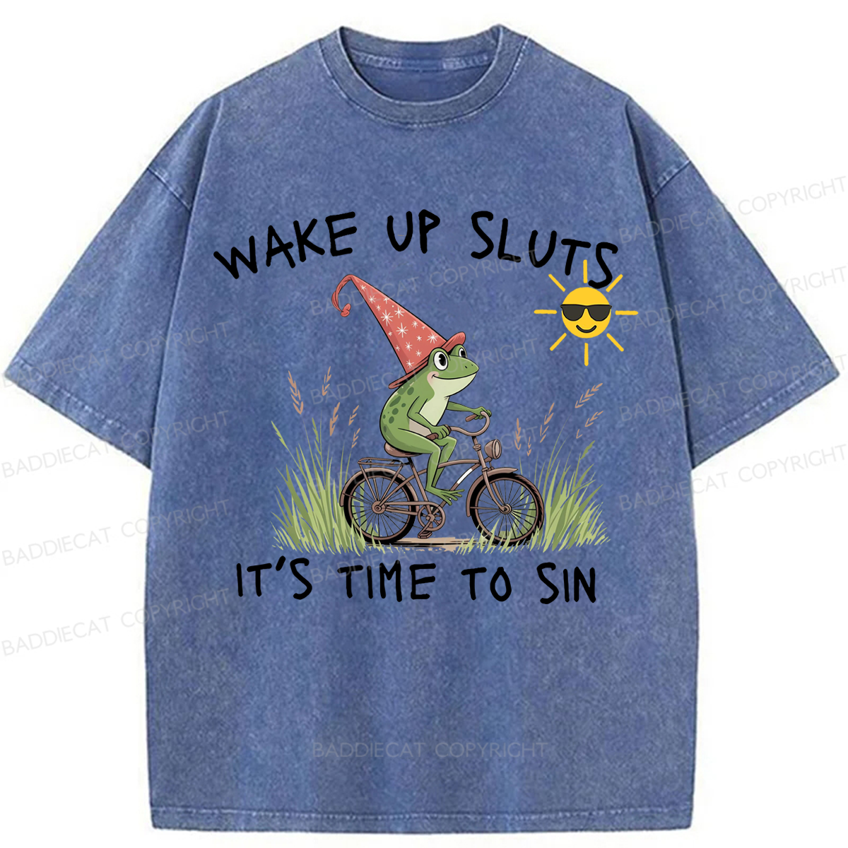 Baddiecat Wake Up Sluts It's Time To Sin Washed T-shirt
